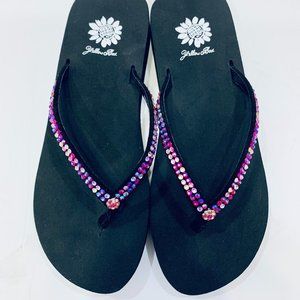 Yellow Box Jello Rhinestone Sandal Multicolor